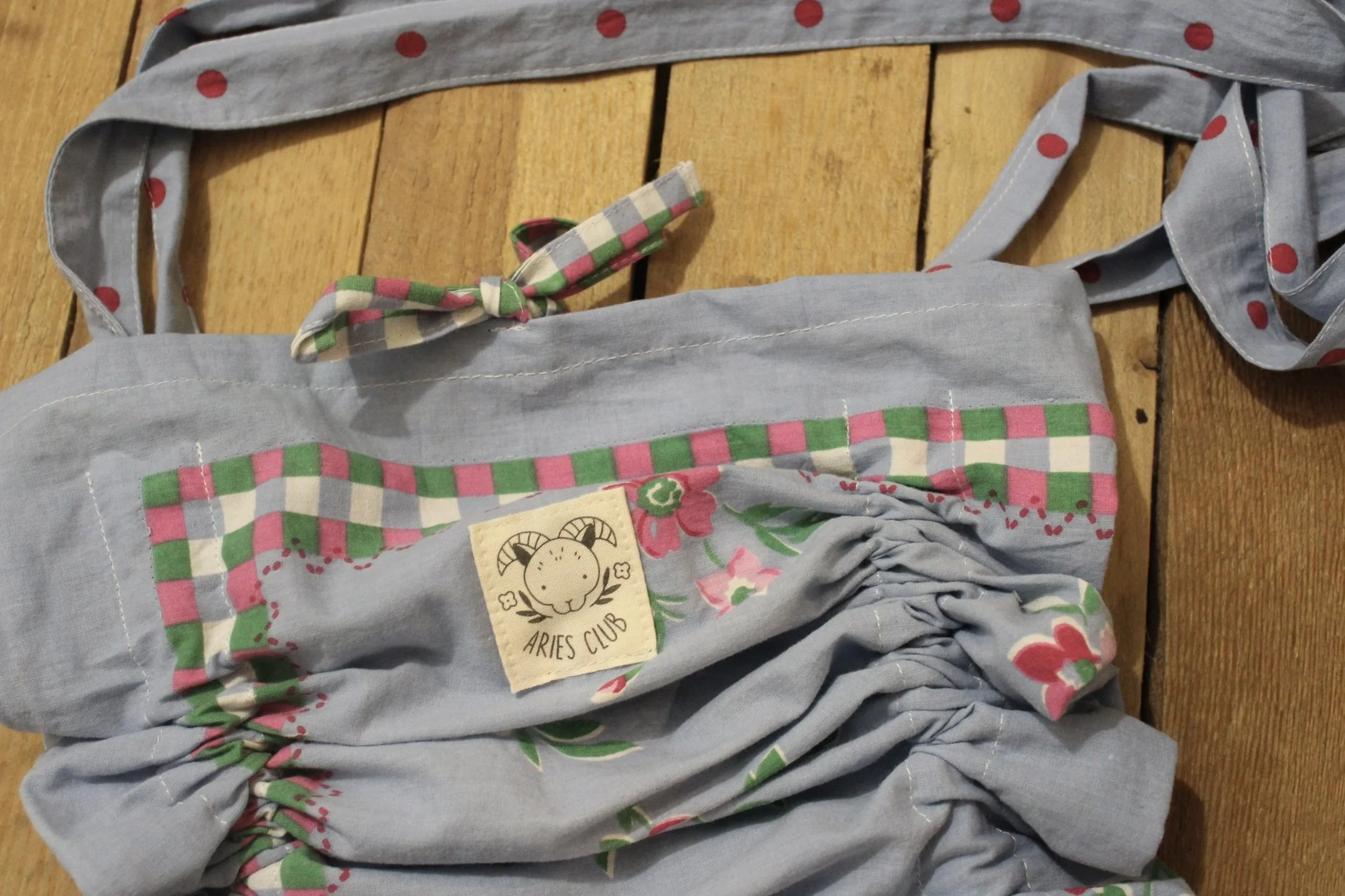 TOTE BAG FROUFROU FLEUR BLEU ROSE VERT