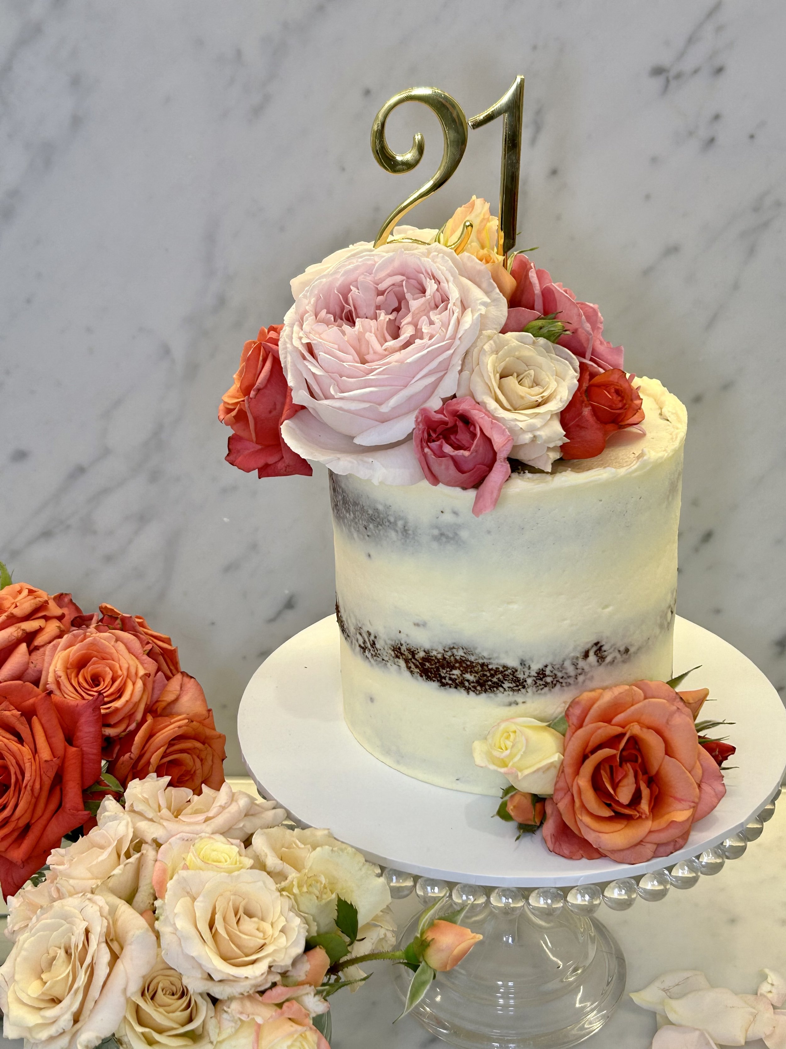 Naked carrot cake with toffee walnuts & cream cheese icing.