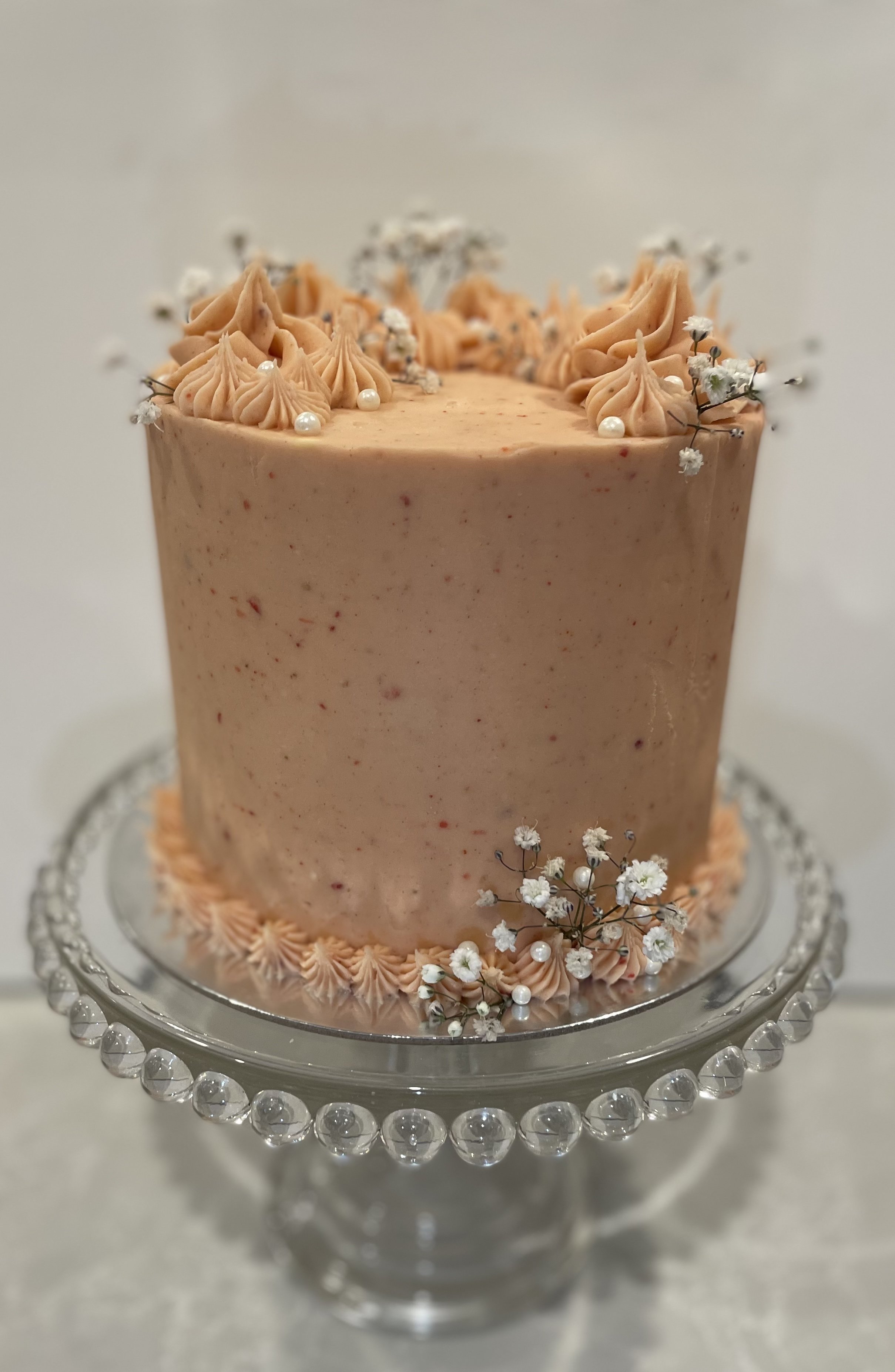 Strawberry cake with strawberry buttercream