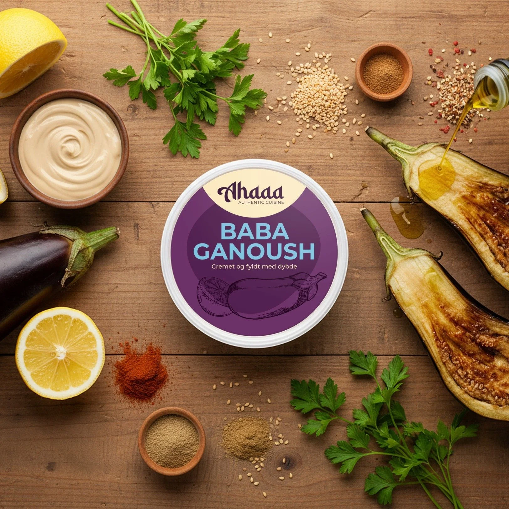 Baba Ganoush.
Nu i nyt udtryk...🍆🍆

Vores Baba Ganoush er kendt for sin dybe, r&oslash;gede smag.

En smag, der ikke bare bliver husket, men ogs&aring; er blevet h&aelig;dret som &Aring;rets Dip ved Plantebaseret Mad p&aring; Farten Awards. 

Nu ha