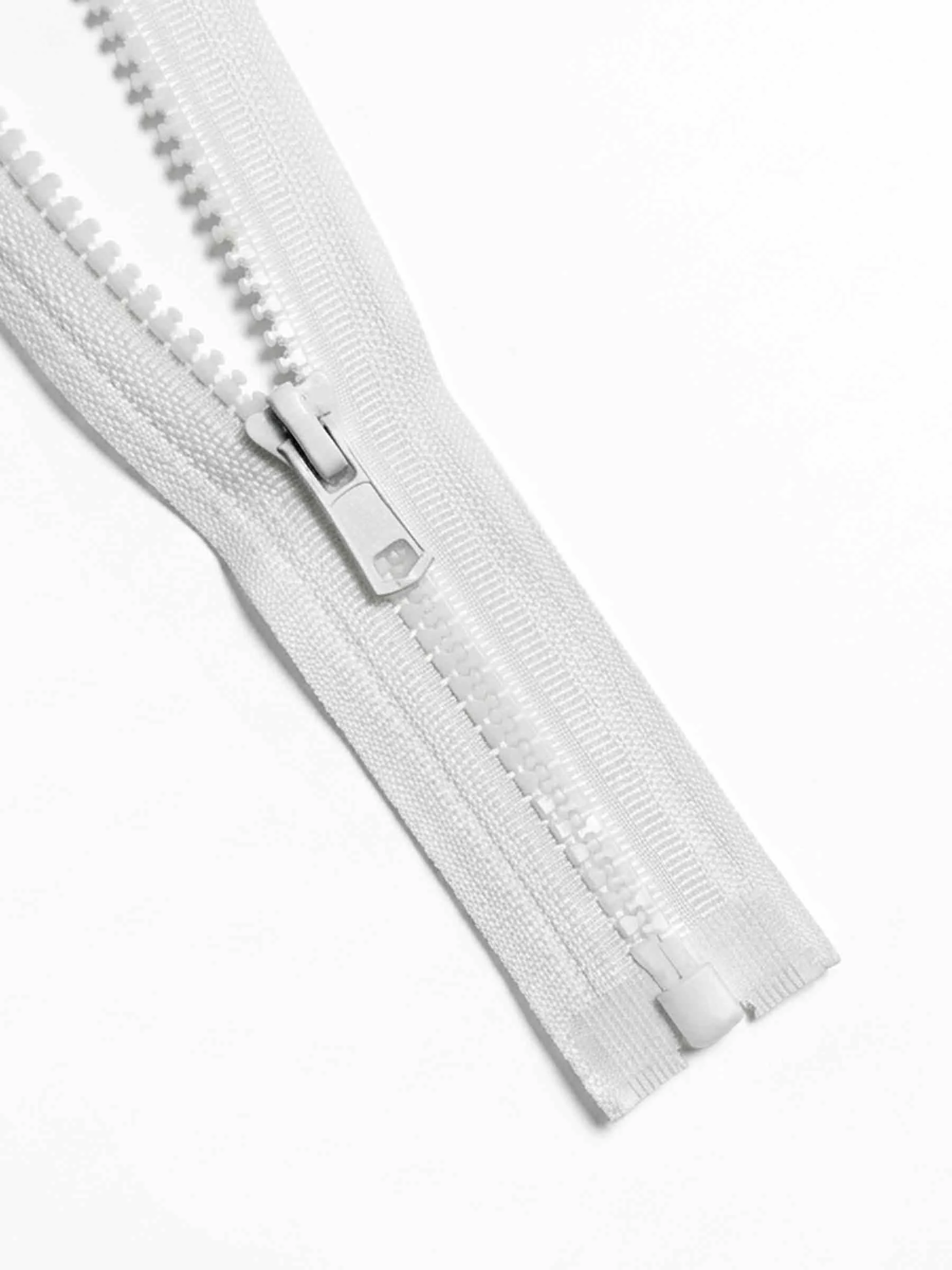 White Chunky Open Ended Zip