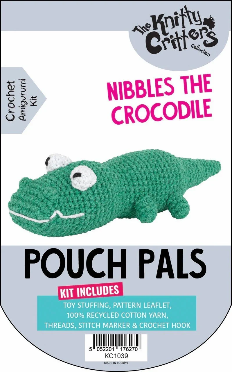 Pouch Pals Nibbles the Crocodile Amigurumi crochet kit
