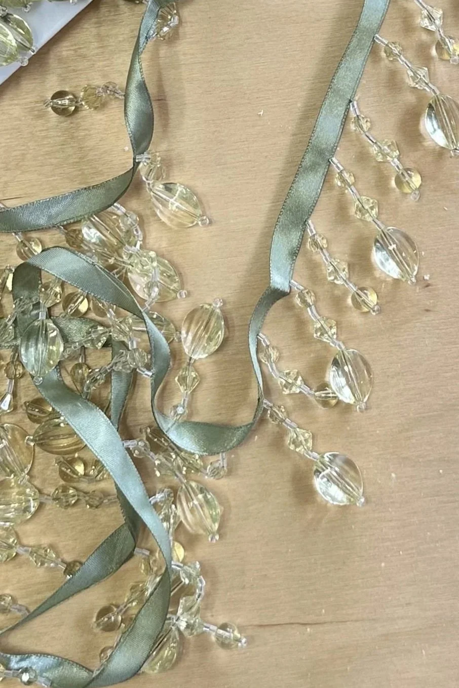 Olive Beaded Fringe