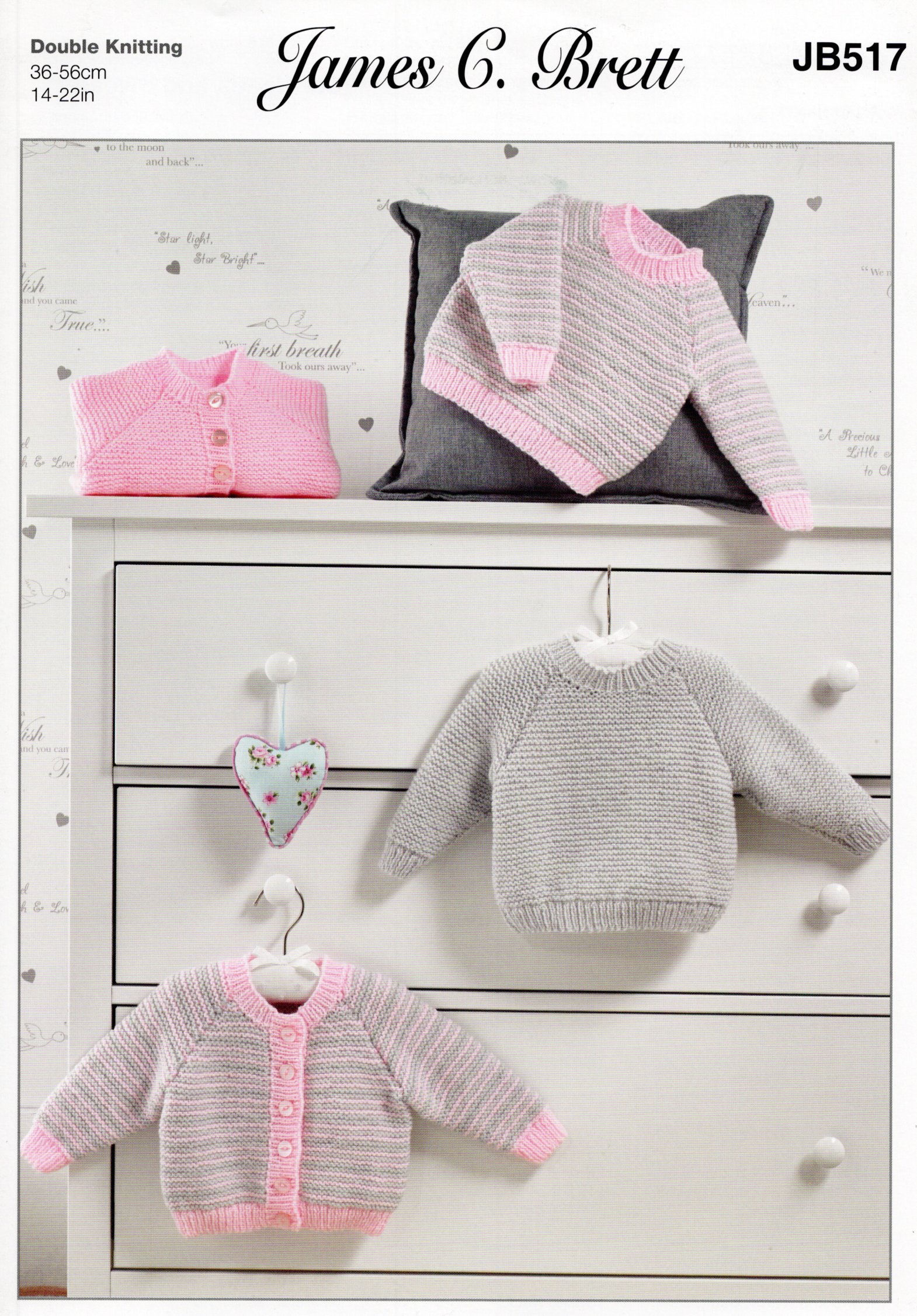 Cardigan & Sweater in James C Brett Baby DK (jb517) Leaflet