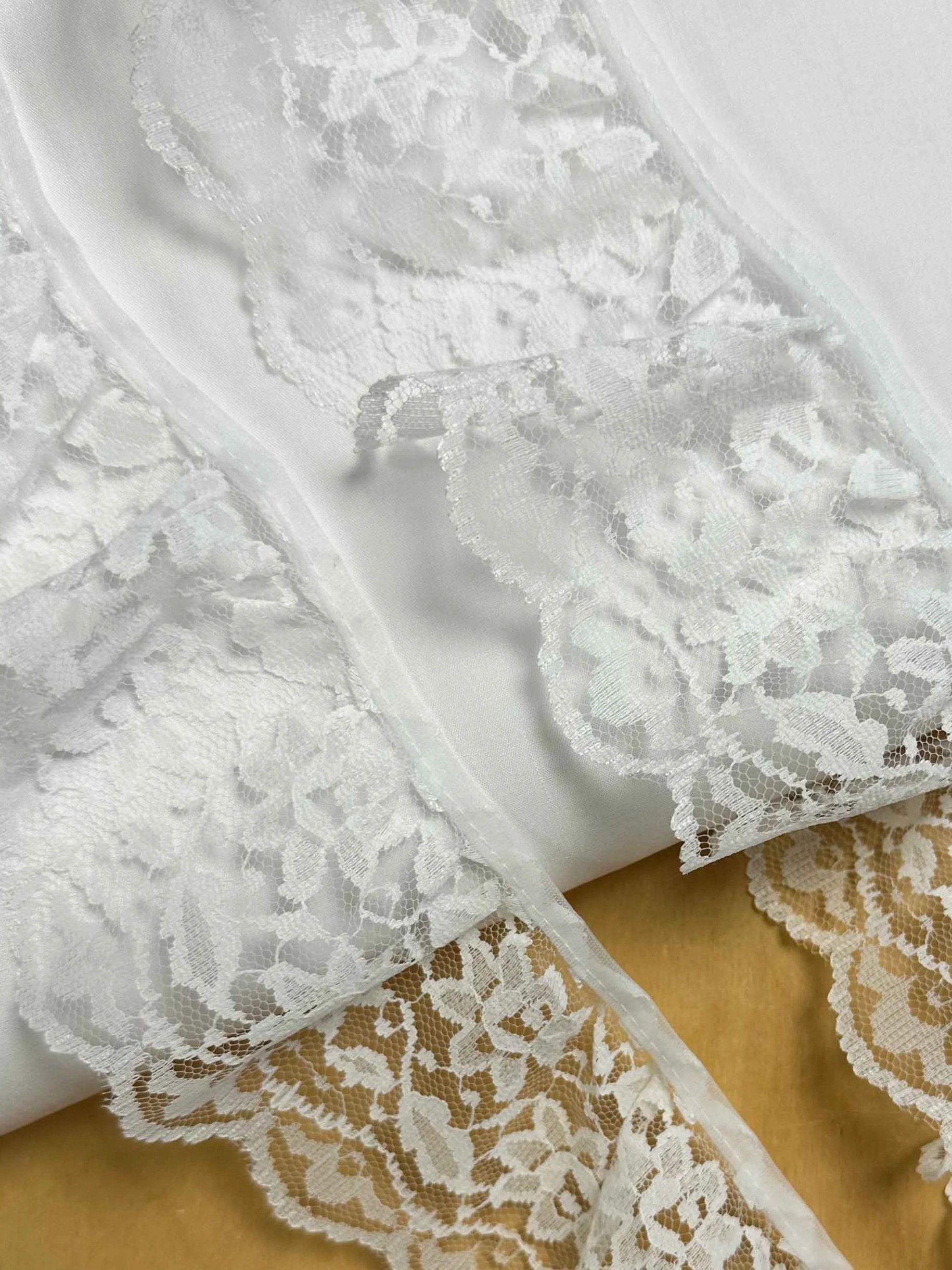 White gathered Lace 8cm Trim