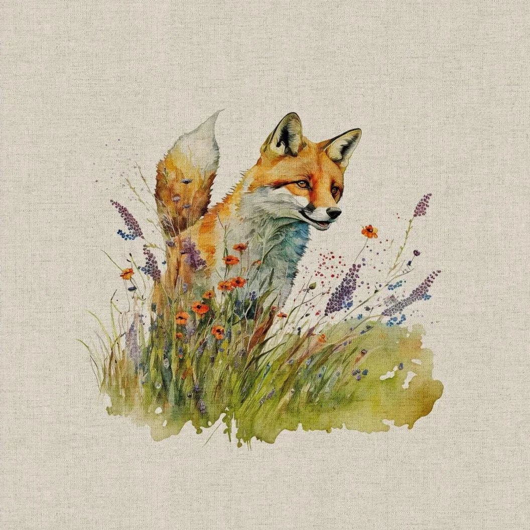 Country Foxes Linen Cushion Panels — K&J Crafts