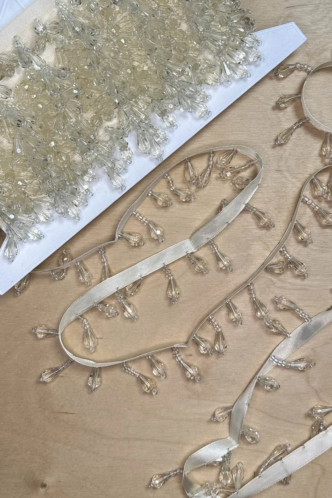 Champagne Teardrop Beaded Fringe