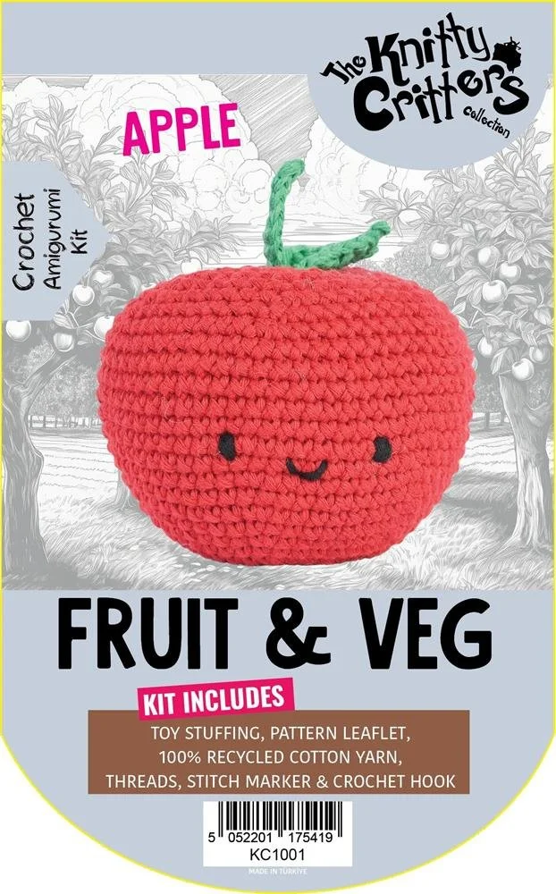 Pouch Pals Apple  Amigurumi crochet kit