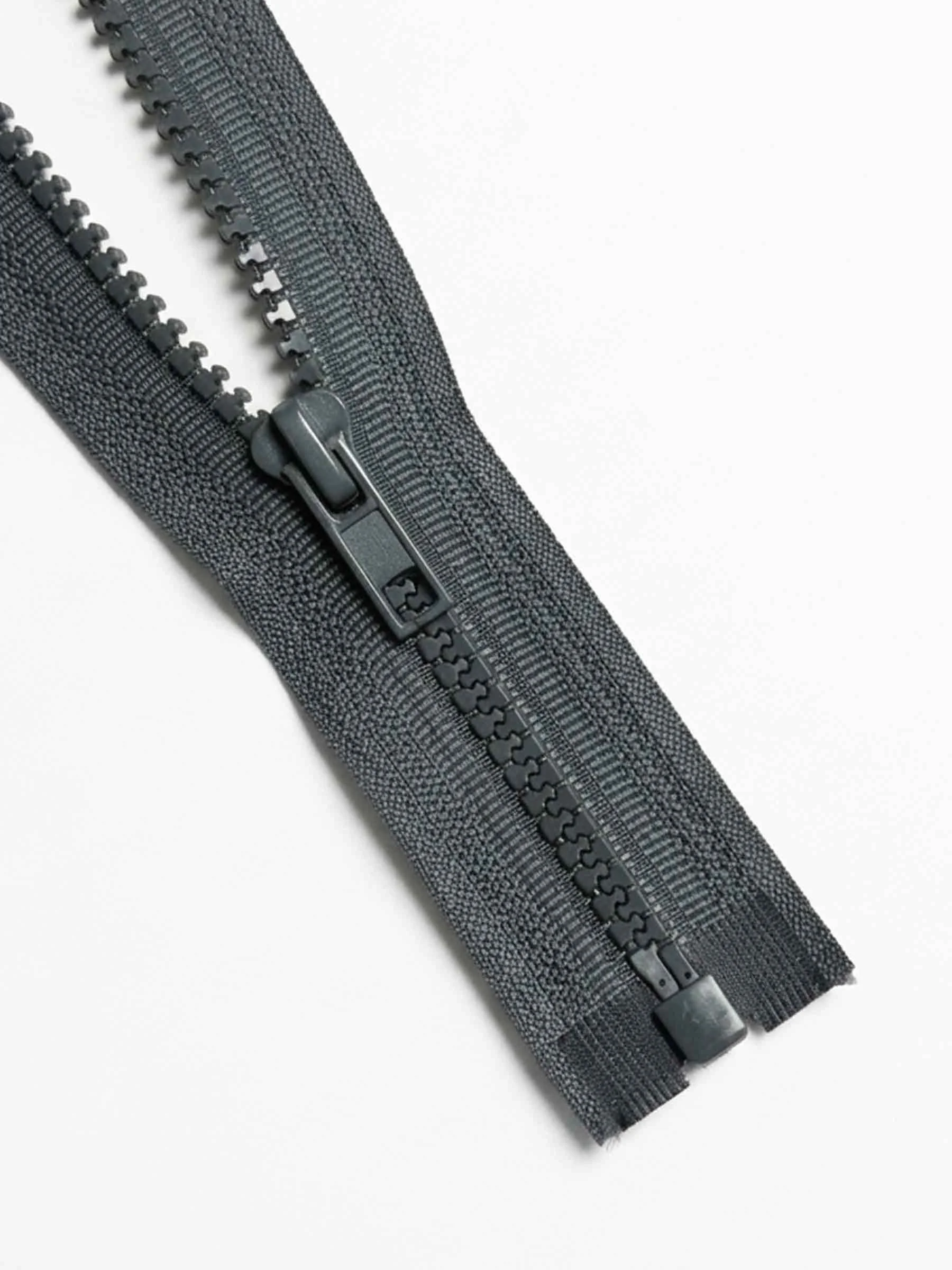 Grey Chunky Open Ended Zip