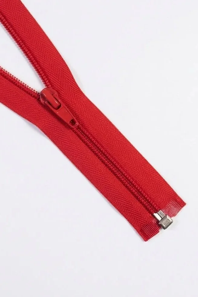 Red Open Ended Zip