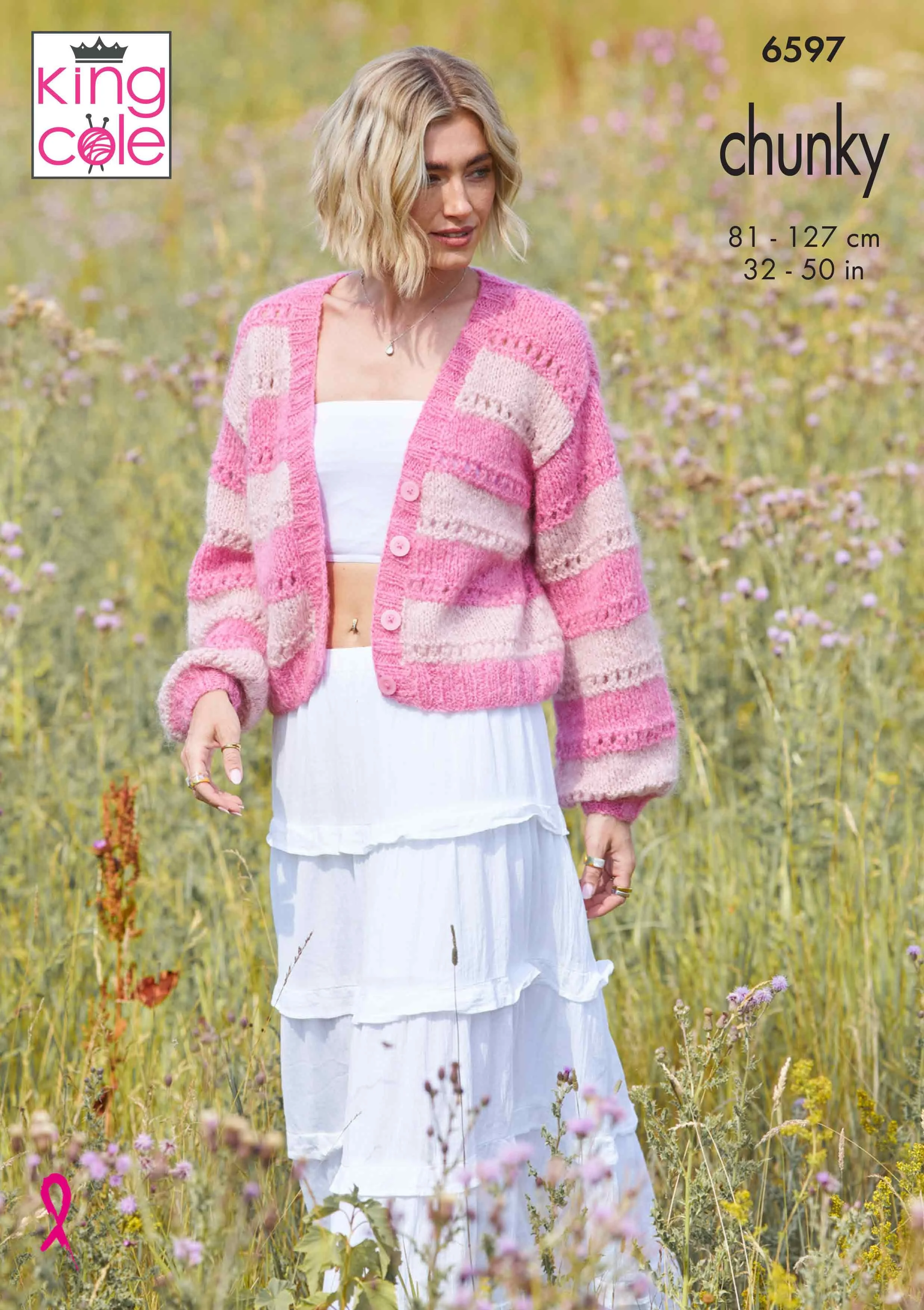Sweater and Cardigan in King Cole Flair Solo Chunky (6597) Leaflet