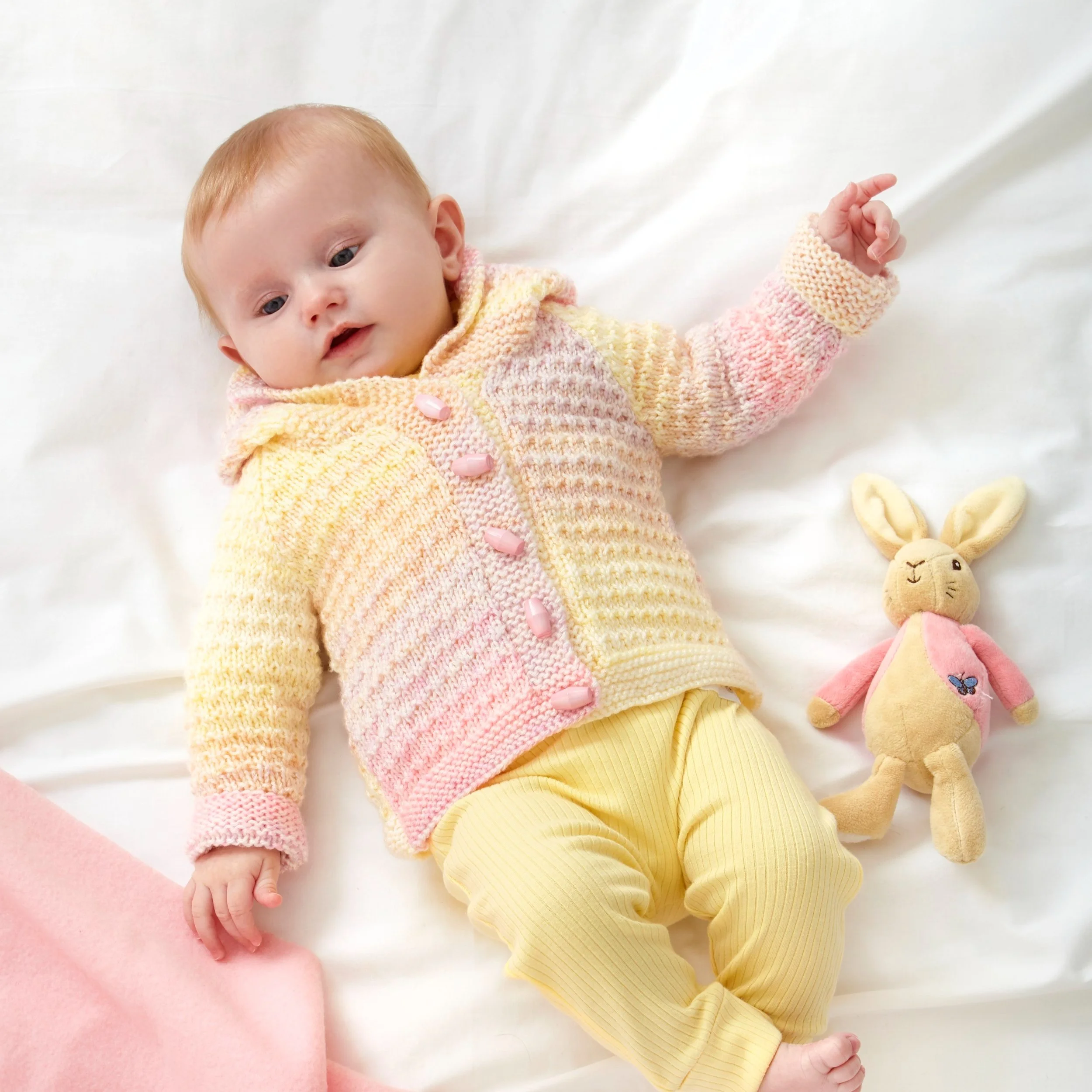 Cardigan, Cape, Jacket and Hat in King Cole  Cutie Pie DK (6032) Leaflet