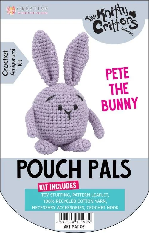 Pouch Pals Pete the bunny Amigurumi crochet kit