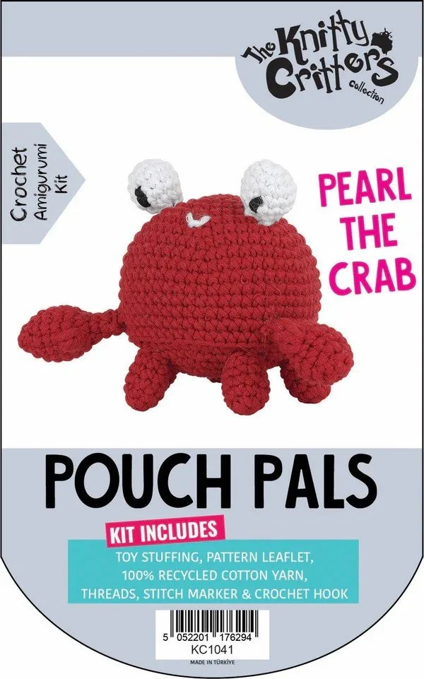 Pouch Pals Pearl the Crab Amigurumi crochet kit