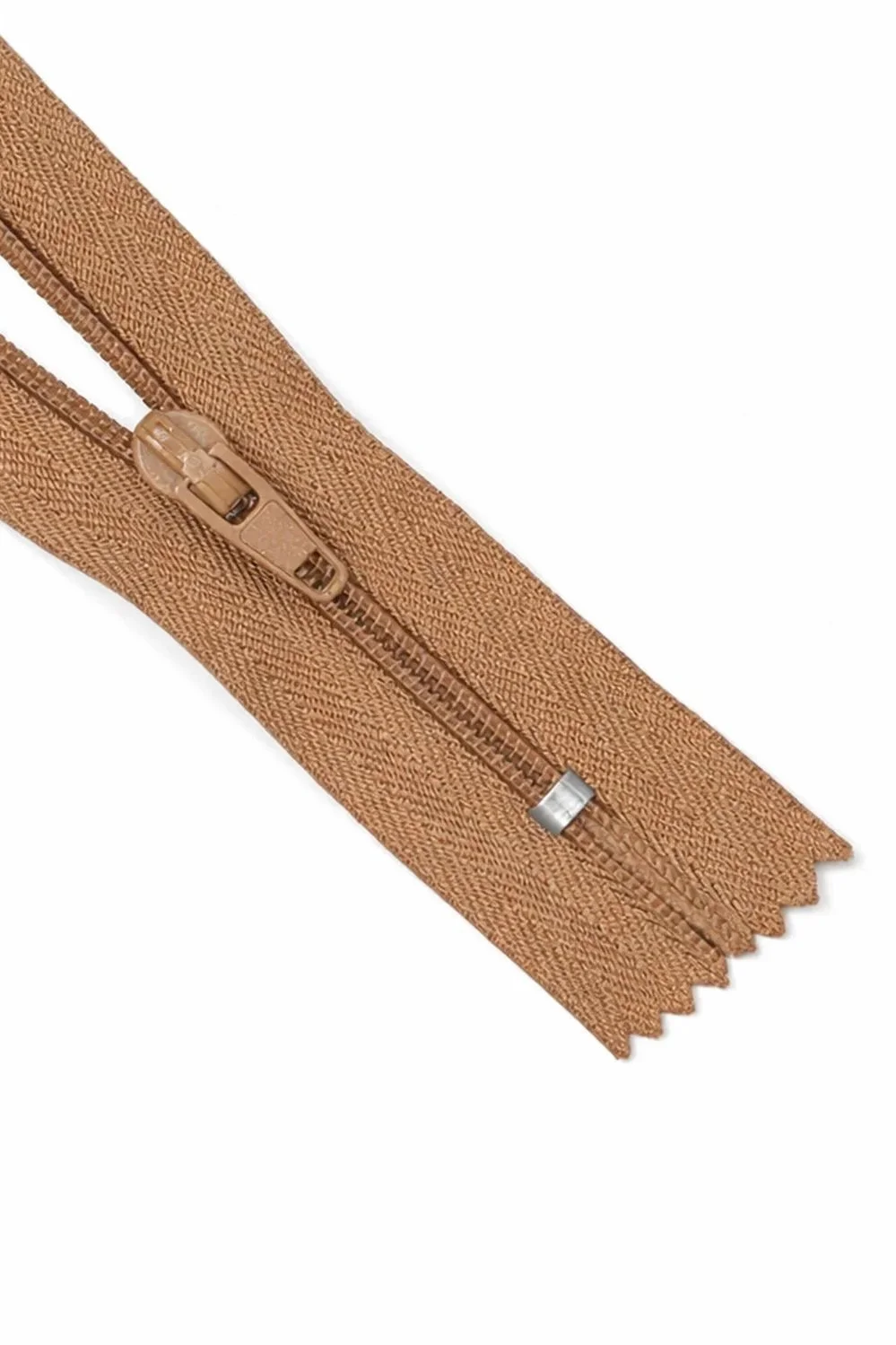 Beige Closed End Zip