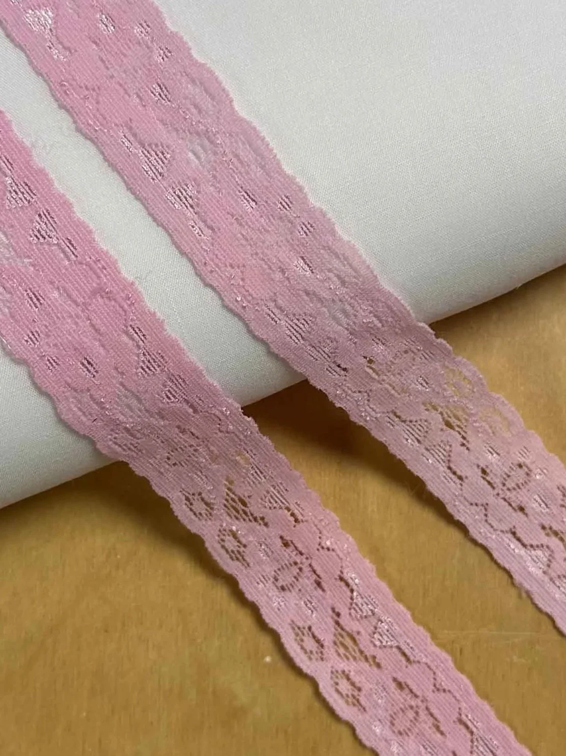 Pink stretch Lace 2.5cm Trim