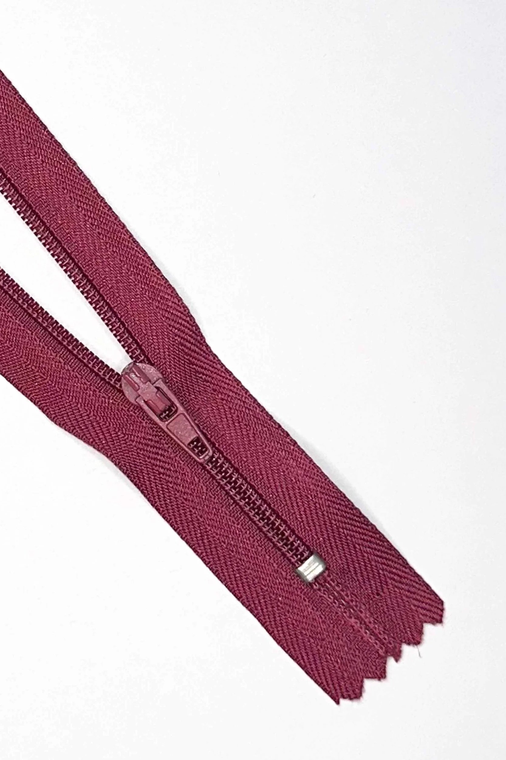 Burgundy Closed End Zip
