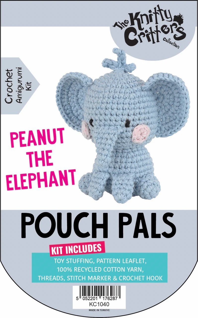 Pouch Pals Peanut the Elephant Amigurumi crochet kit