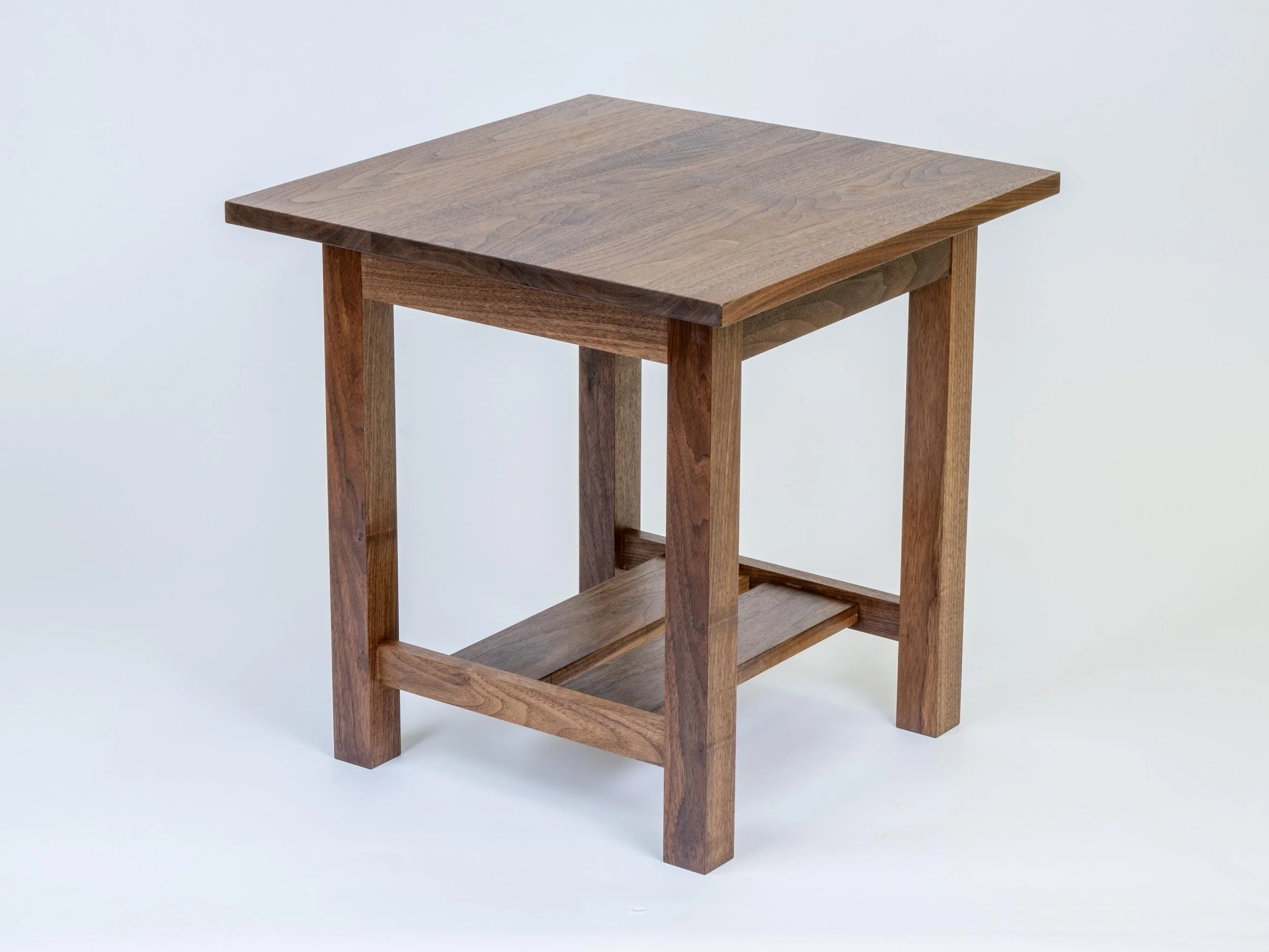 Handmade Walnut Side Table – Solid Wood End Table, Modern Minimalist Design, Natural Oil Finish, Sustainable Hardwood Furniture