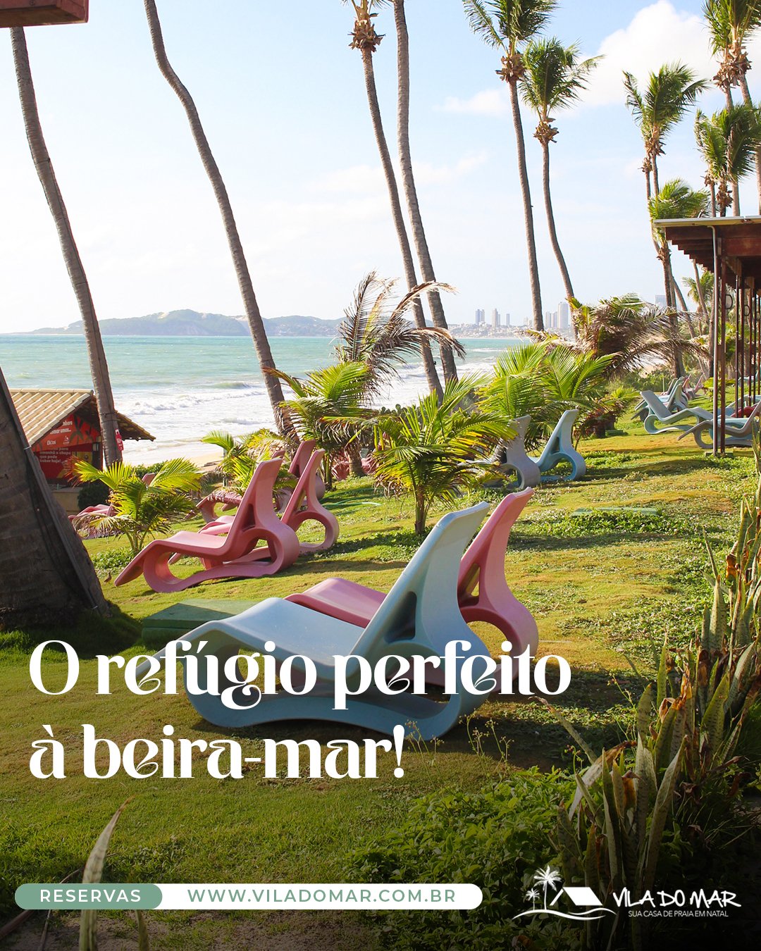 Descubra o ref&uacute;gio perfeito &agrave; beira-mar no Hotel Vila do Mar! 🌊✨ 

Relaxe e recarregue suas energias em nosso para&iacute;so tropical. 
Venha viver momentos inesquec&iacute;veis conosco!

Reservas exclusivamente pelo site: www.viladoma