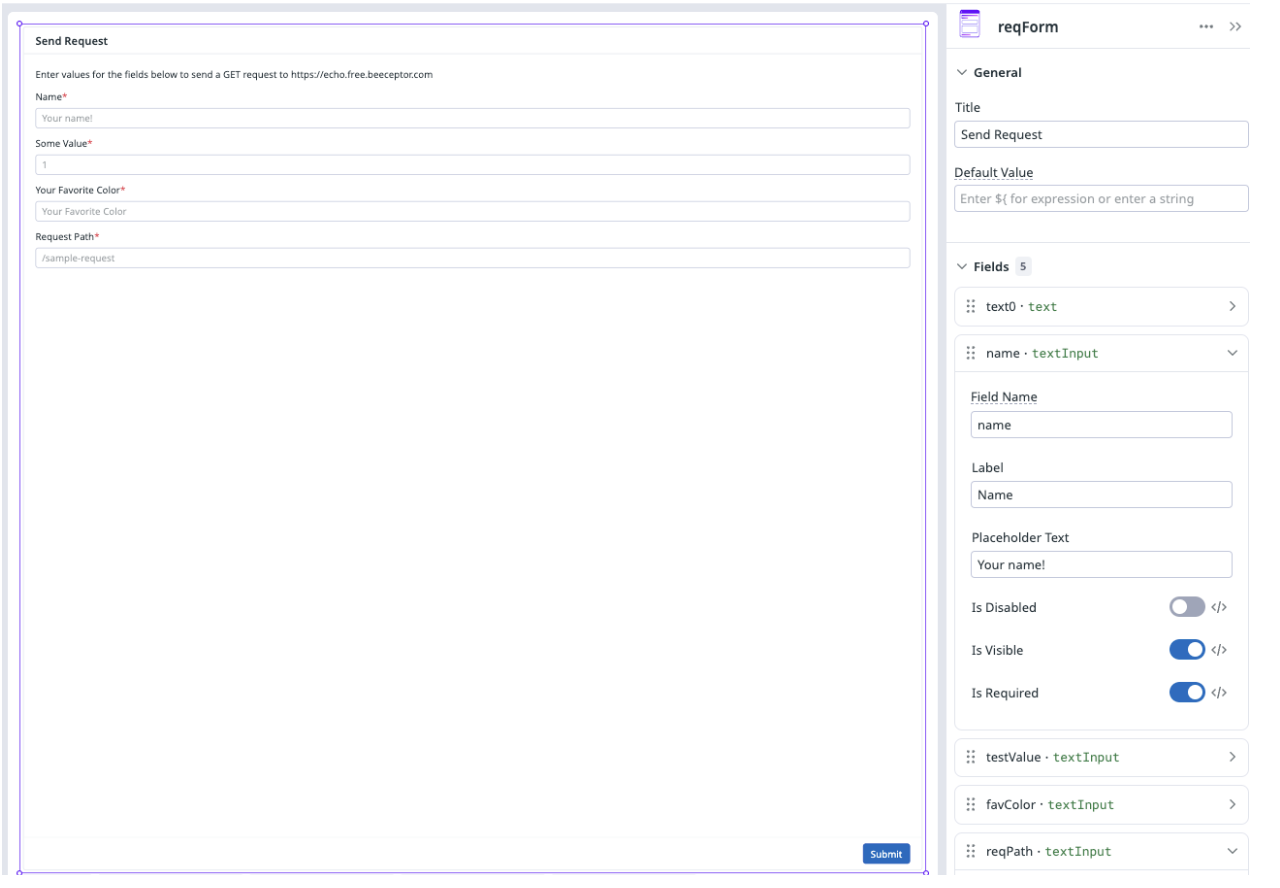 this is an image of send request