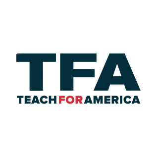 Logo with the letters TFA, standing for Teach For America, with the words Teach For America written below in smaller font.