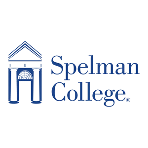 Spelman College logo featuring a stylized archway and the college name in blue.