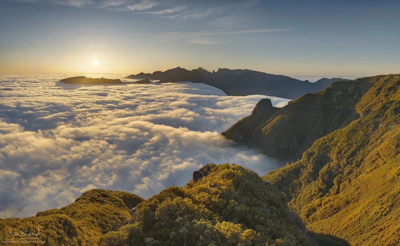 Jan Smid Master QEP: Award-winning sunrise panorama of cloud inversion at Bica da Cana, Madeira. Professional photo expedition workshop tour.