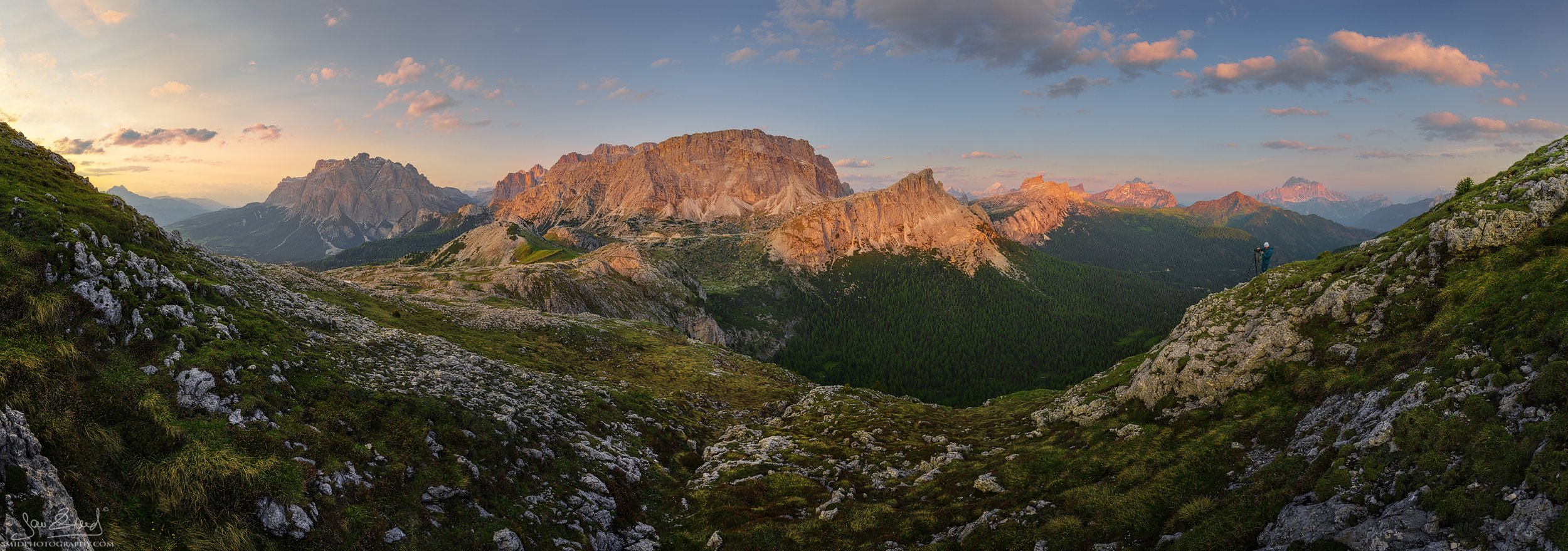 Summer sunset over the Odle peaks in the Dolomites titled "Summer Nostalgia" by Jan Smid, Master QEP.