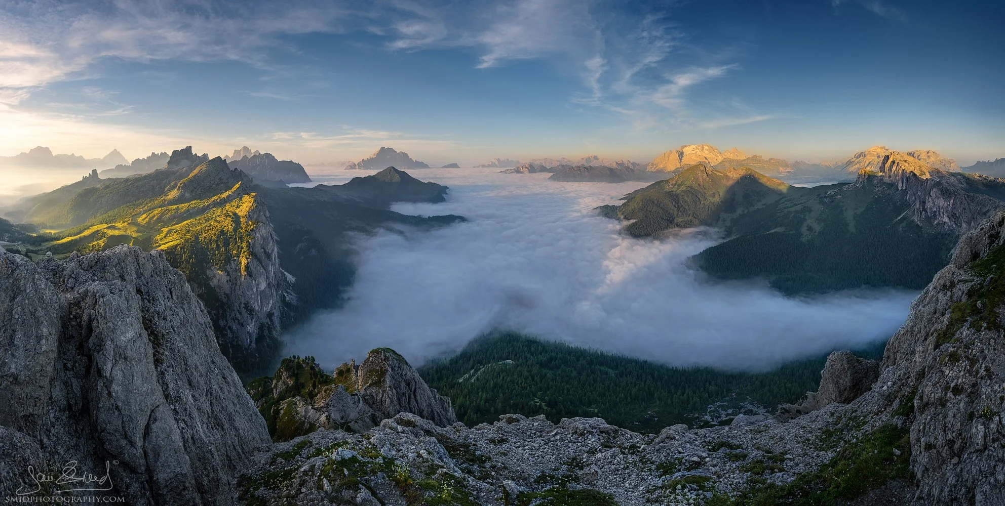 Summer sunrise inversion in the Dolomites titled "Summer Dream" by Jan Smid, Master QEP.