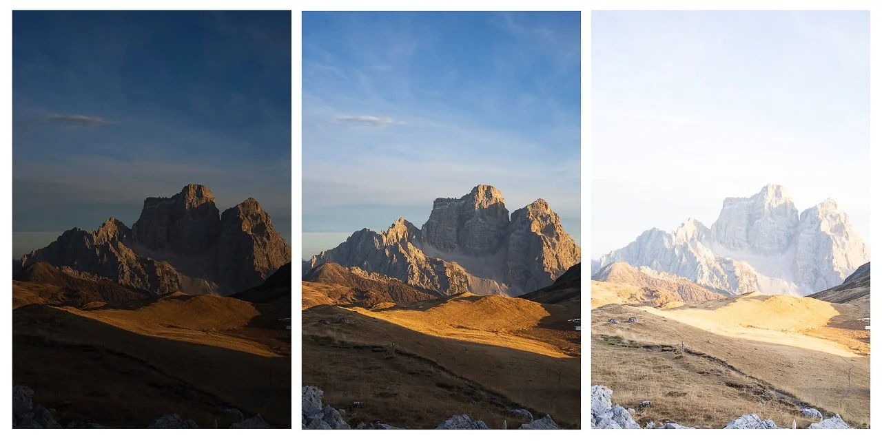 Exposure bracketing example in the Dolomites by Jan Smid Master QEP to increase dynamic range in landscape photography.