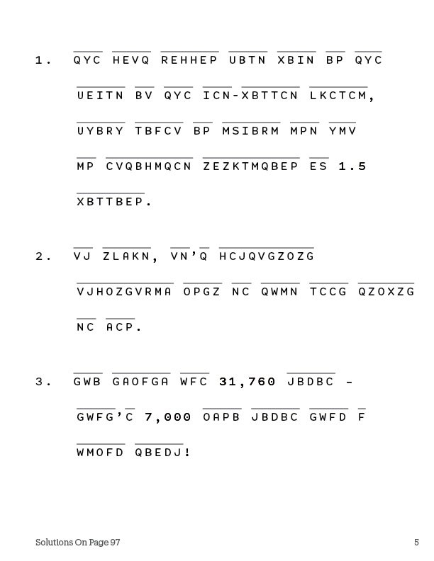 Puzzles for Cryptograms Puzzle Book Fun Facts Edition Volume 1 by Hare Publishing