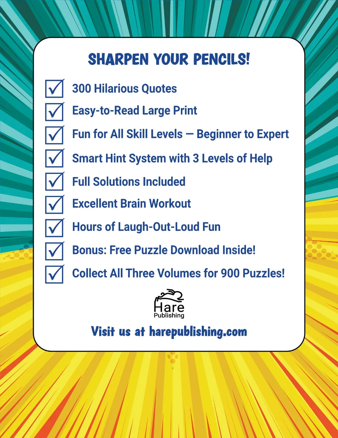 Large Print Cryptogram Puzzles Volume 2 — Hare Publishing