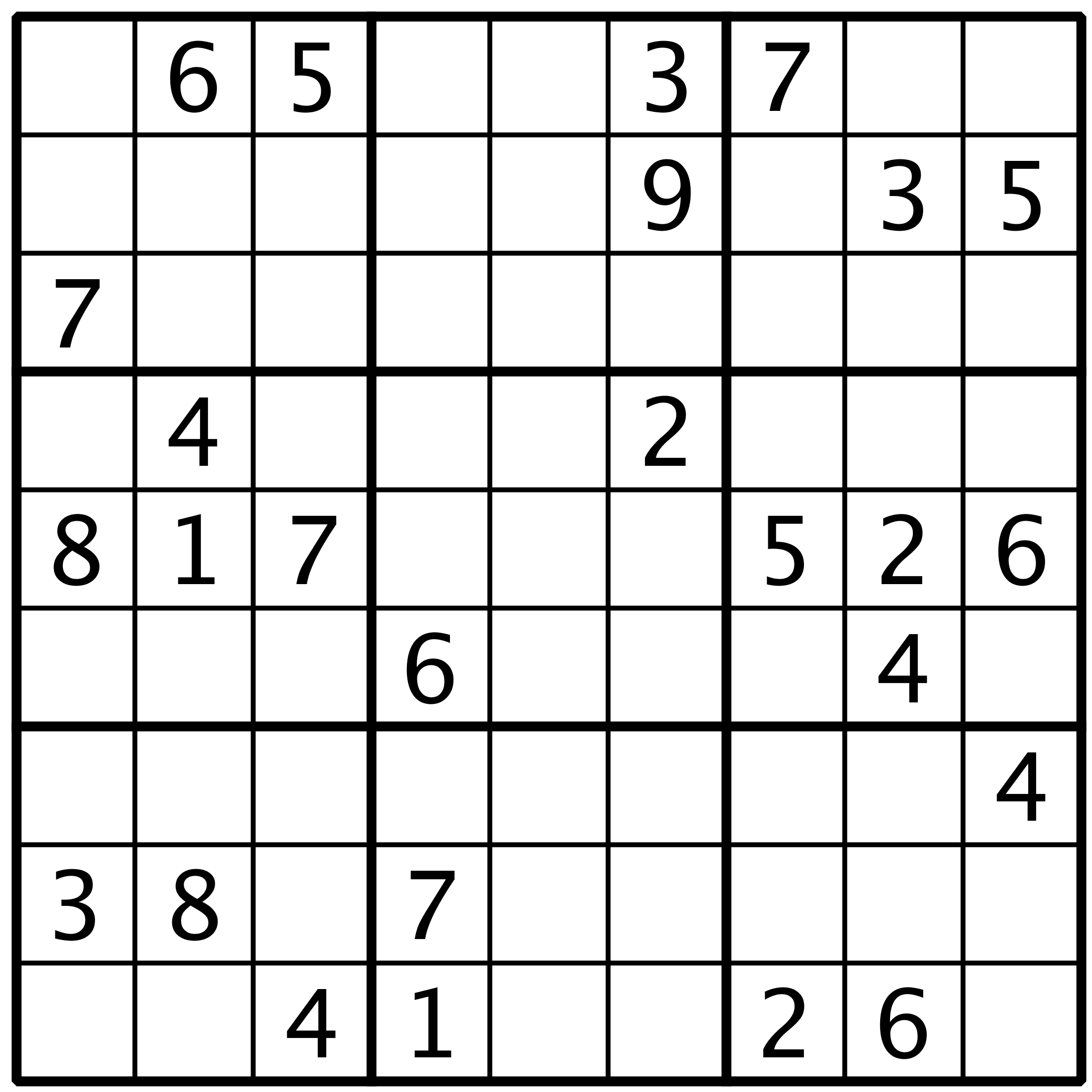 Picture of an unfinished sudoku puzzle