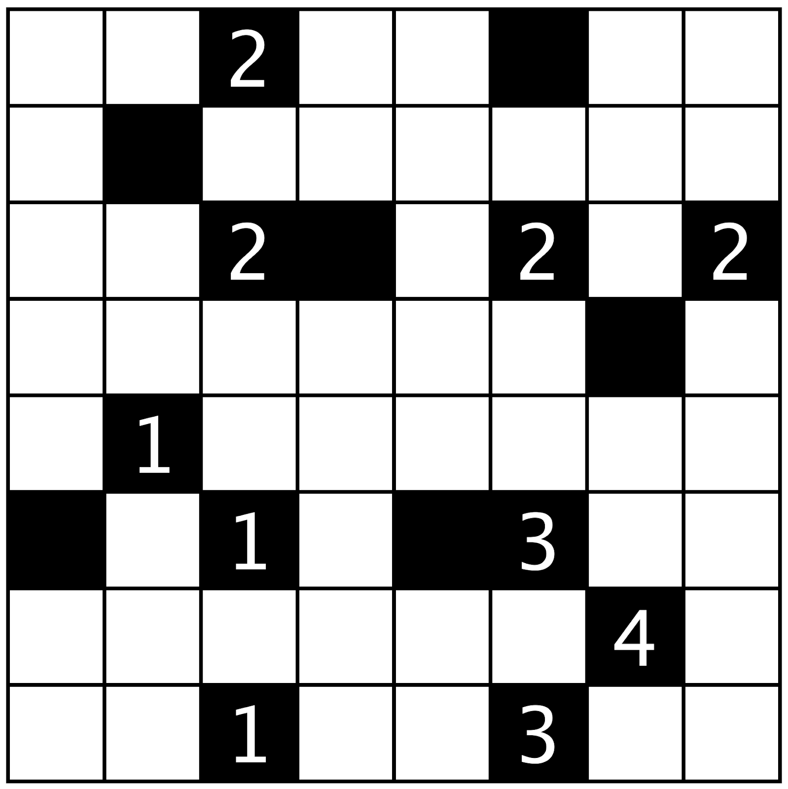 Image of an Akari Puzzle by Hare Publishing