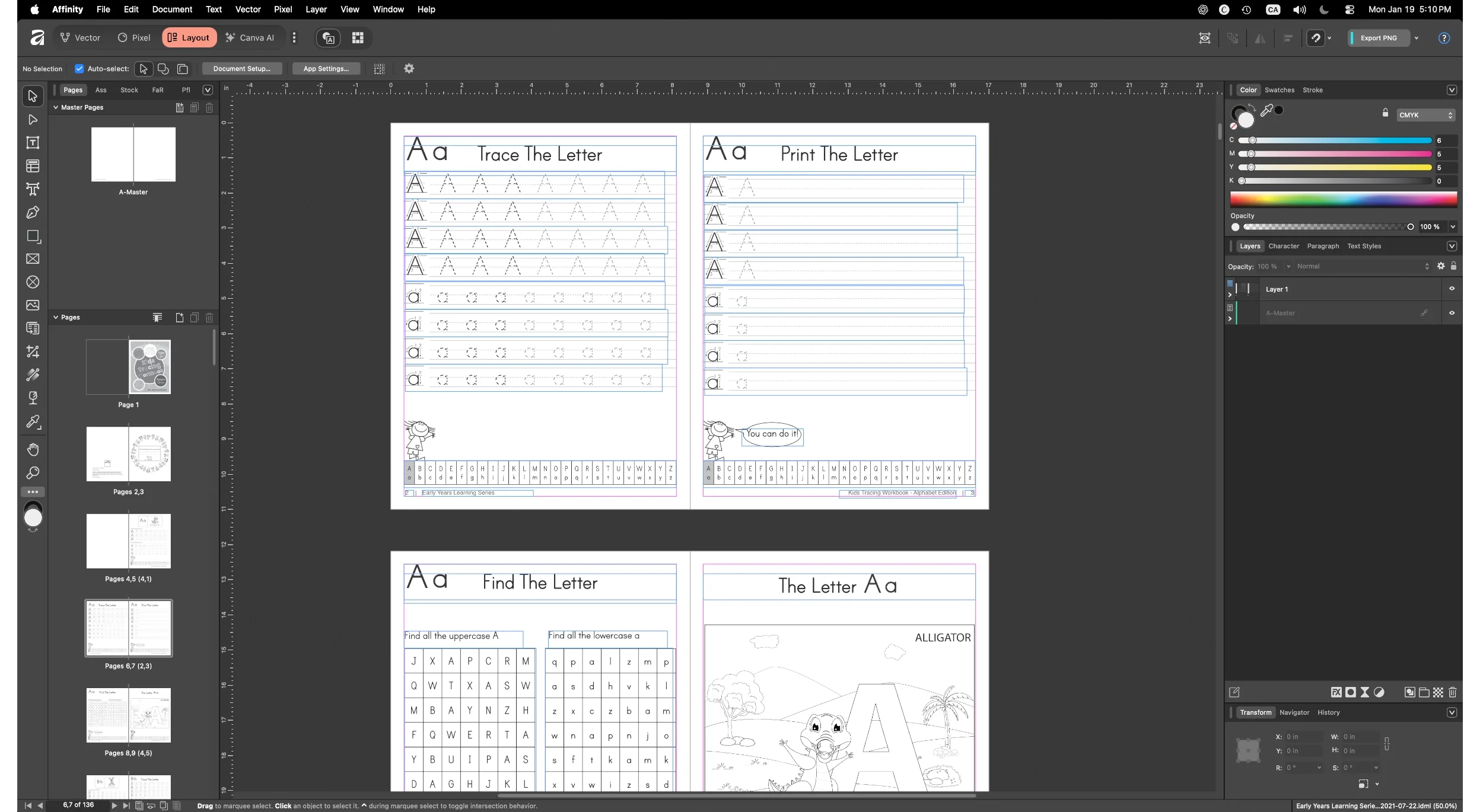 Creating a kids learning activity book.