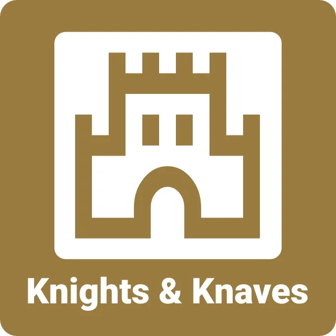 Knights & Knaves puzzle icon showing a medieval castle representing a classic logic puzzle