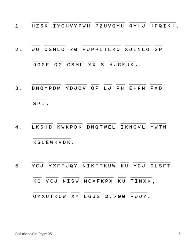 Puzzles for Cryptograms Puzzle Book Volume 2 Fun Facts Edition