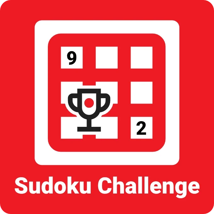 Sudoku Challenge icon showing a partially completed Sudoku grid with a trophy representing a daily expert challenge