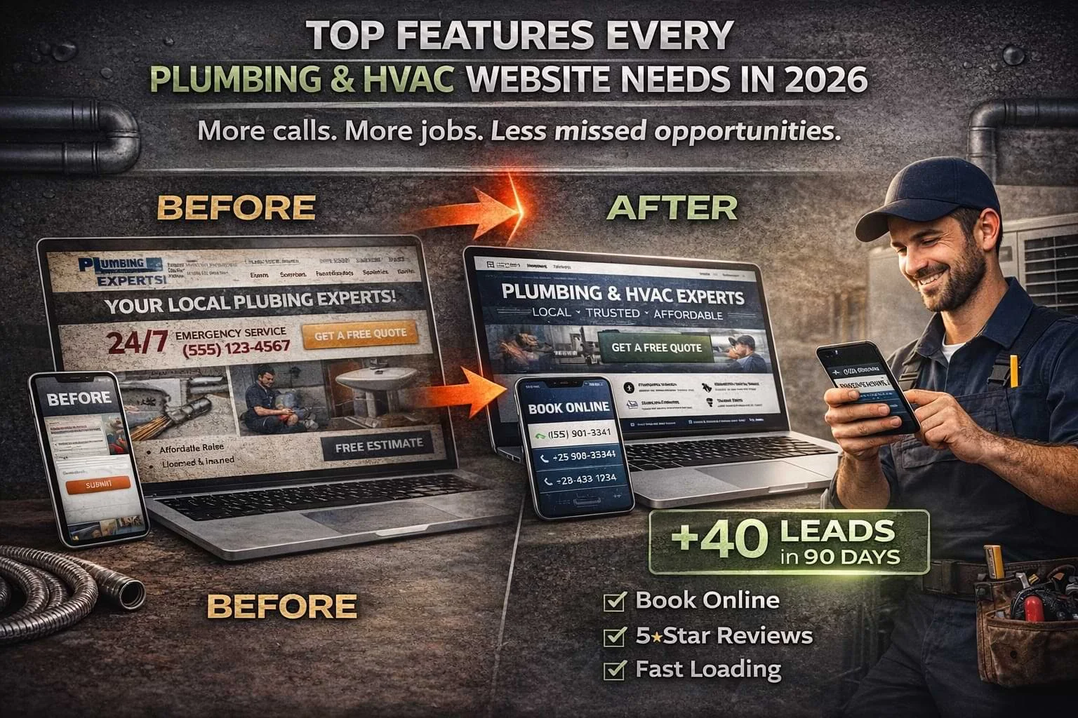Top Features Every Plumbing &amp; HVAC Website Needs in 2026