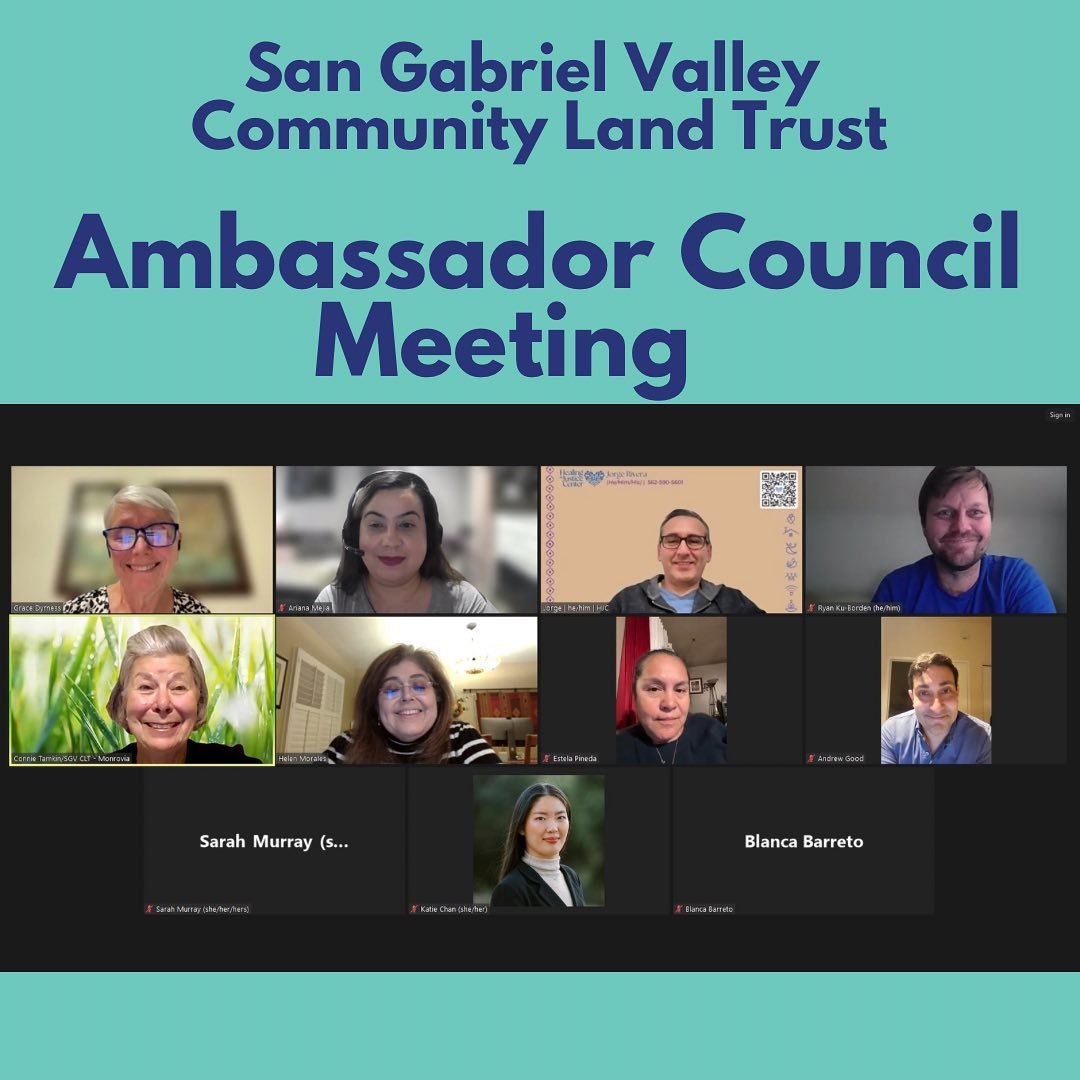 Our San Gabriel Valley Community Land Trust Ambassador team had an incredible second meeting on Monday, April 1st!  From brainstorming innovative ideas to forging meaningful connections, our community came together with passion and purpose. Huge than
