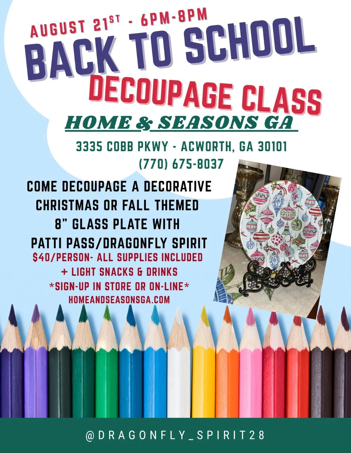 Back To School Decoupage Class