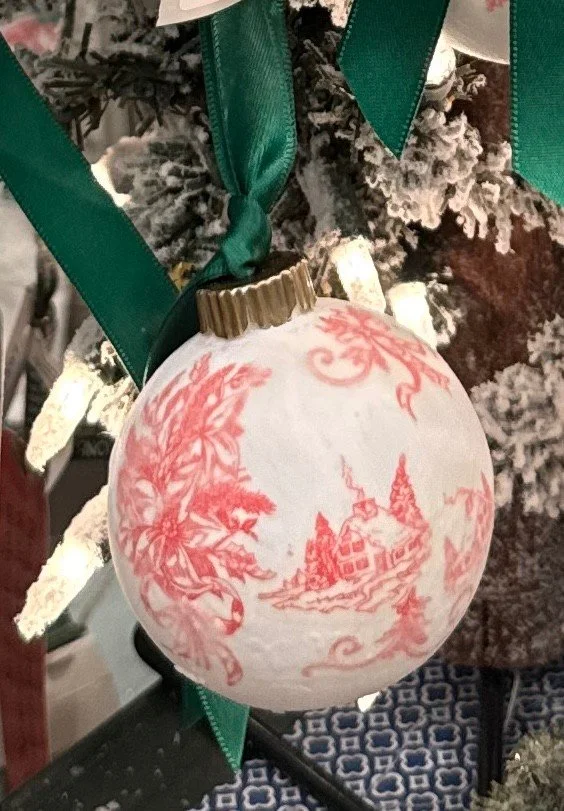 Faux Velvet Christmas Toile Ornament Class