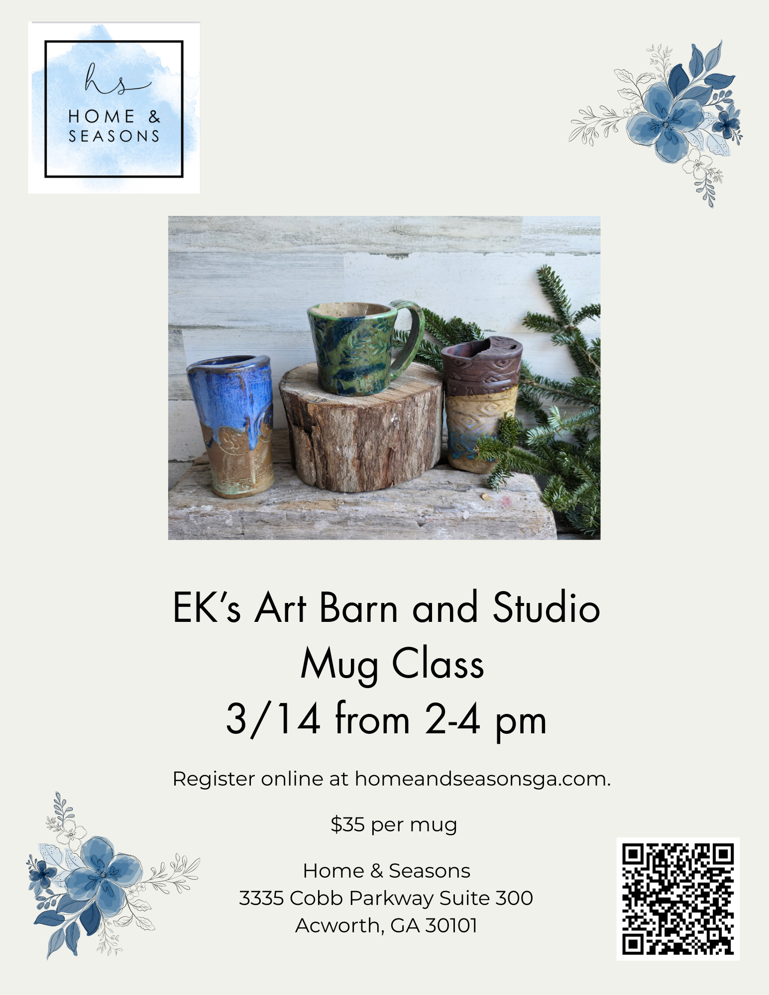 EK's Art Barn & Studio Mug Class