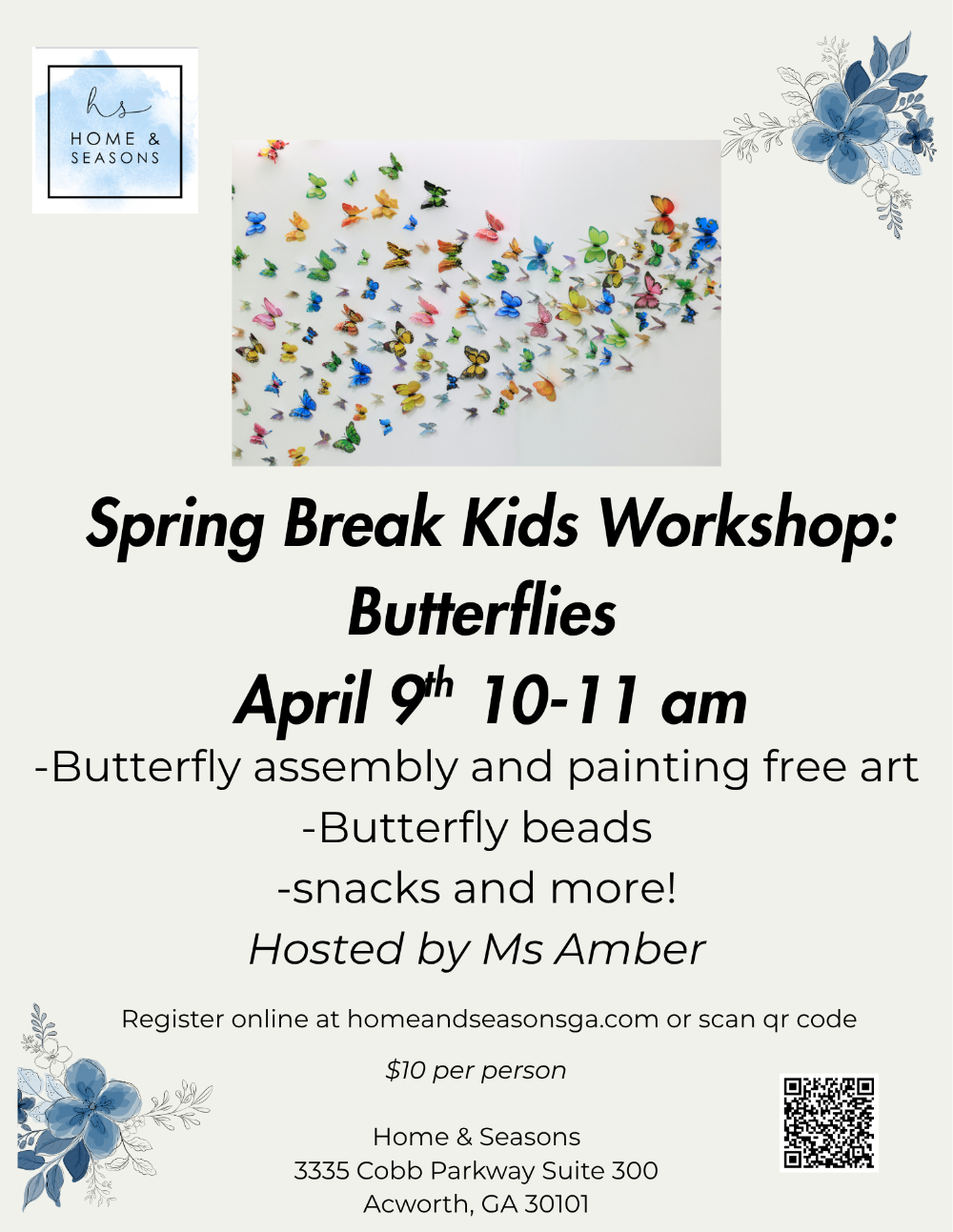 Spring Break kids class- Butterflies with Ms Amber