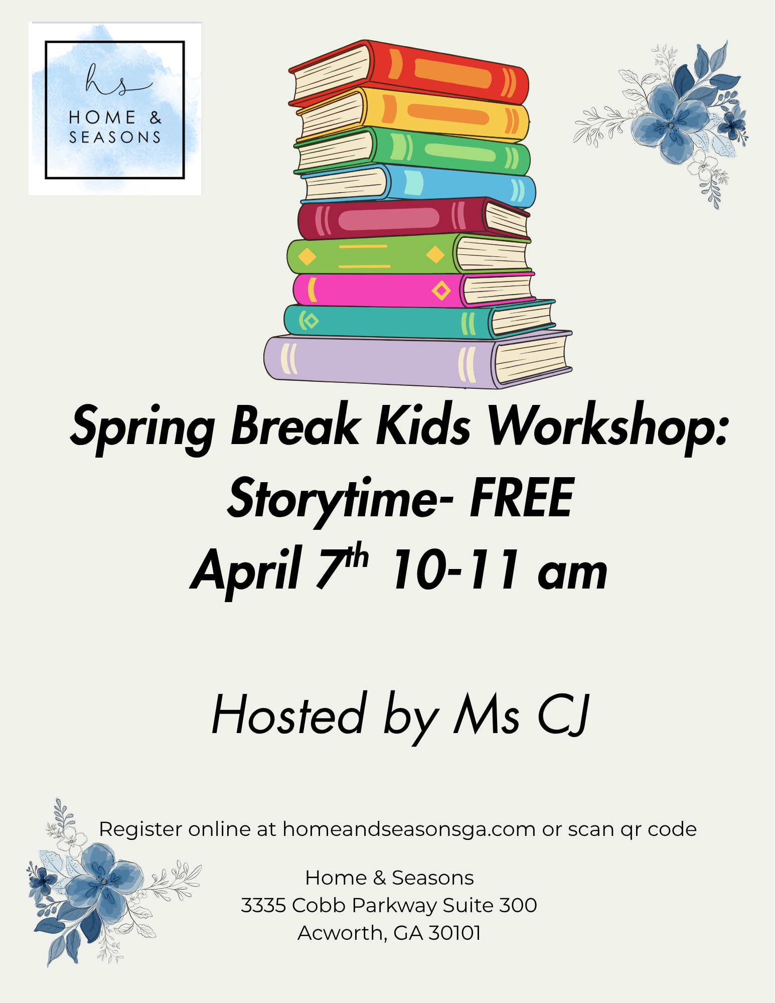 Spring Break FREE Storytime with Ms. CJ