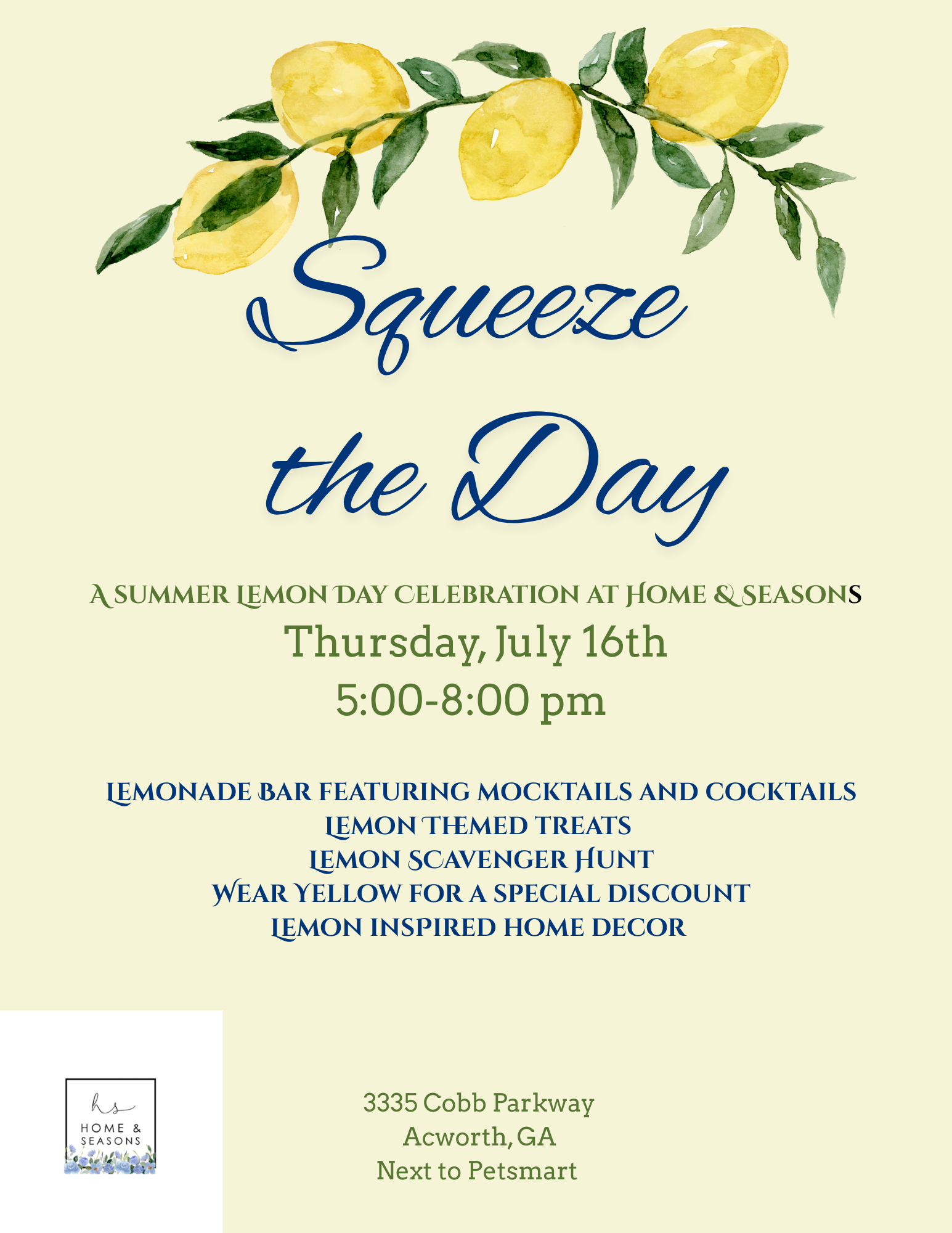 Squeeze the Day - Lemon Themed FREE Event