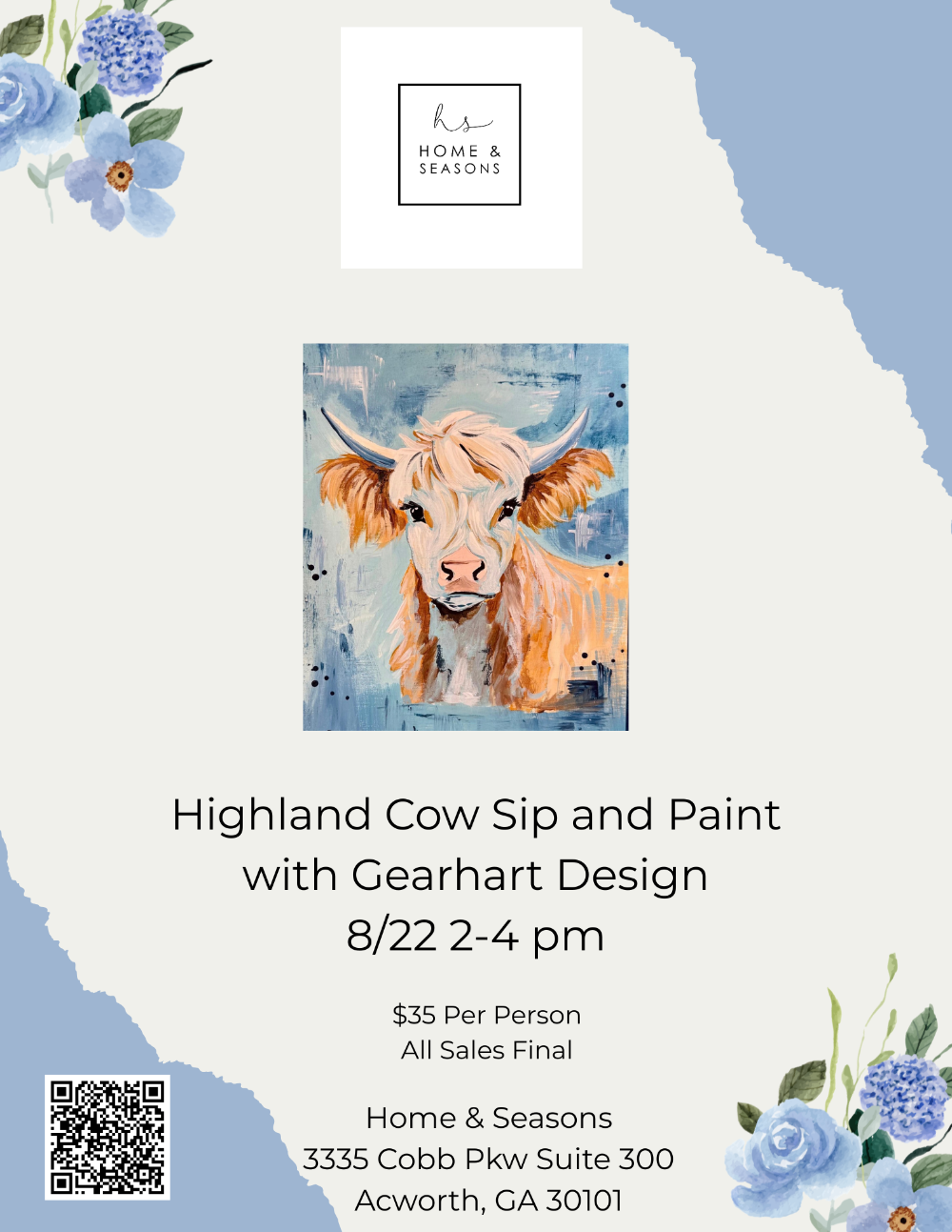 Highland Cow Sip & Paint with Gearhart Design