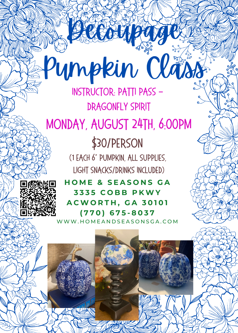 Decoupage Pumpkin Class with Patti Pass - Class is Full