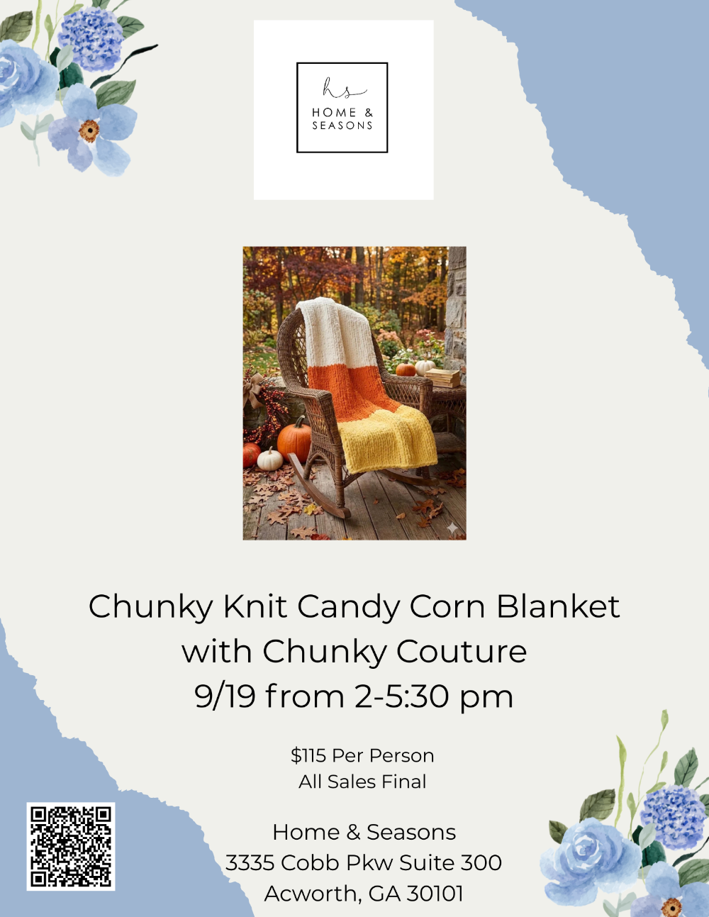 Chunky Knit Candy Corn Blanket